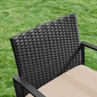SONGMICS GGF010M05 Balcony Garden Furniture Set, PE Polyrattan Lounge Set, Table and 2 Chairs, Patio Furniture, Easy Assembly, Outdoor, for Patio, Balcony, Garden, Black/Beige 6 SONGMICS GGF010M05 Balcony Garden Furniture Set, PE Polyrattan Lounge Set, Table and 2 Chairs, Patio Furniture, Easy Assembly, Outdoor, for Patio, Balcony, Garden, Black/Beige - Bild 6