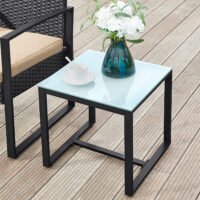 SONGMICS GGF010M05 Balcony Garden Furniture Set, PE Polyrattan Lounge Set, Table and 2 Chairs, Patio Furniture, Easy Assembly, Outdoor, for Patio, Balcony, Garden, Black/Beige 7 SONGMICS GGF010M05 Balcony Garden Furniture Set, PE Polyrattan Lounge Set, Table and 2 Chairs, Patio Furniture, Easy Assembly, Outdoor, for Patio, Balcony, Garden, Black/Beige - Bild 7