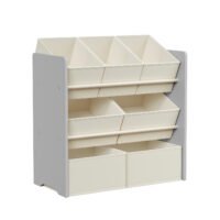 4 stora och 3 små lådor av non-woven-tyg 29,5 x 62,5 x 60 cm, Duvgrå