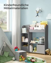 SONGMICS Children's Shelf, Toy Shelf, Children's Bookcase with 7 Storage Boxes in Non-Woven Fabric, Spacious Children's Room, 29.5 x 62.5 x 60 cm, Dove Grey GKR034G10 3 SONGMICS Children's Shelf, Toy Shelf, Children's Bookcase with 7 Storage Boxes in Non-Woven Fabric, Spacious Children's Room, 29.5 x 62.5 x 60 cm, Dove Grey GKR034G10 - Bild 3