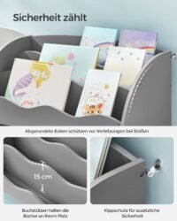 SONGMICS Children's Shelf, Toy Shelf, Children's Bookcase with 7 Storage Boxes in Non-Woven Fabric, Spacious Children's Room, 29.5 x 62.5 x 60 cm, Dove Grey GKR034G10 5 SONGMICS Children's Shelf, Toy Shelf, Children's Bookcase with 7 Storage Boxes in Non-Woven Fabric, Spacious Children's Room, 29.5 x 62.5 x 60 cm, Dove Grey GKR034G10 - Bild 5
