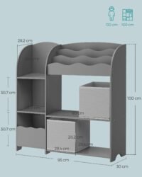 SONGMICS Children's Shelf, Toy Shelf, Children's Bookcase with 7 Storage Boxes in Non-Woven Fabric, Spacious Children's Room, 29.5 x 62.5 x 60 cm, Dove Grey GKR034G10 6 SONGMICS Children's Shelf, Toy Shelf, Children's Bookcase with 7 Storage Boxes in Non-Woven Fabric, Spacious Children's Room, 29.5 x 62.5 x 60 cm, Dove Grey GKR034G10 - Bild 6