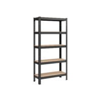 SONGMICS 5 Tier Steel Shelving Unit Boltless Mounting Garage Shelving Unit 650kg Load Capacity 30x75x150cm Black GLR030B21