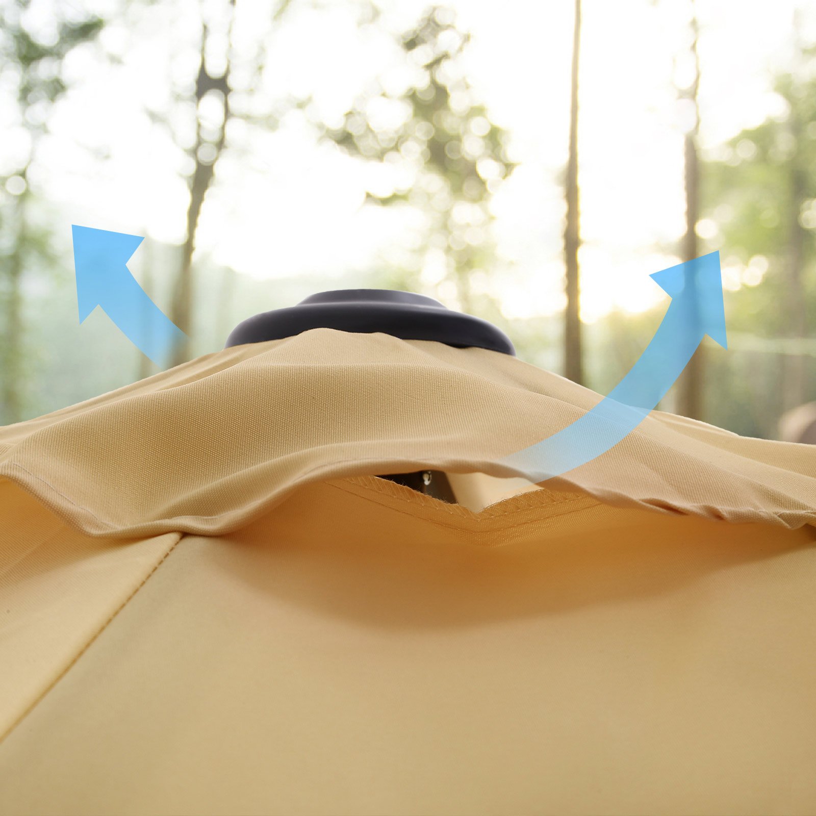 290 cm trädgårdsparasoll, UPF 50+, solskydd, 30°, taupe 6 290 cm trädgårdsparasoll, UPF 50+, solskydd, 30°, taupe - Bild 6