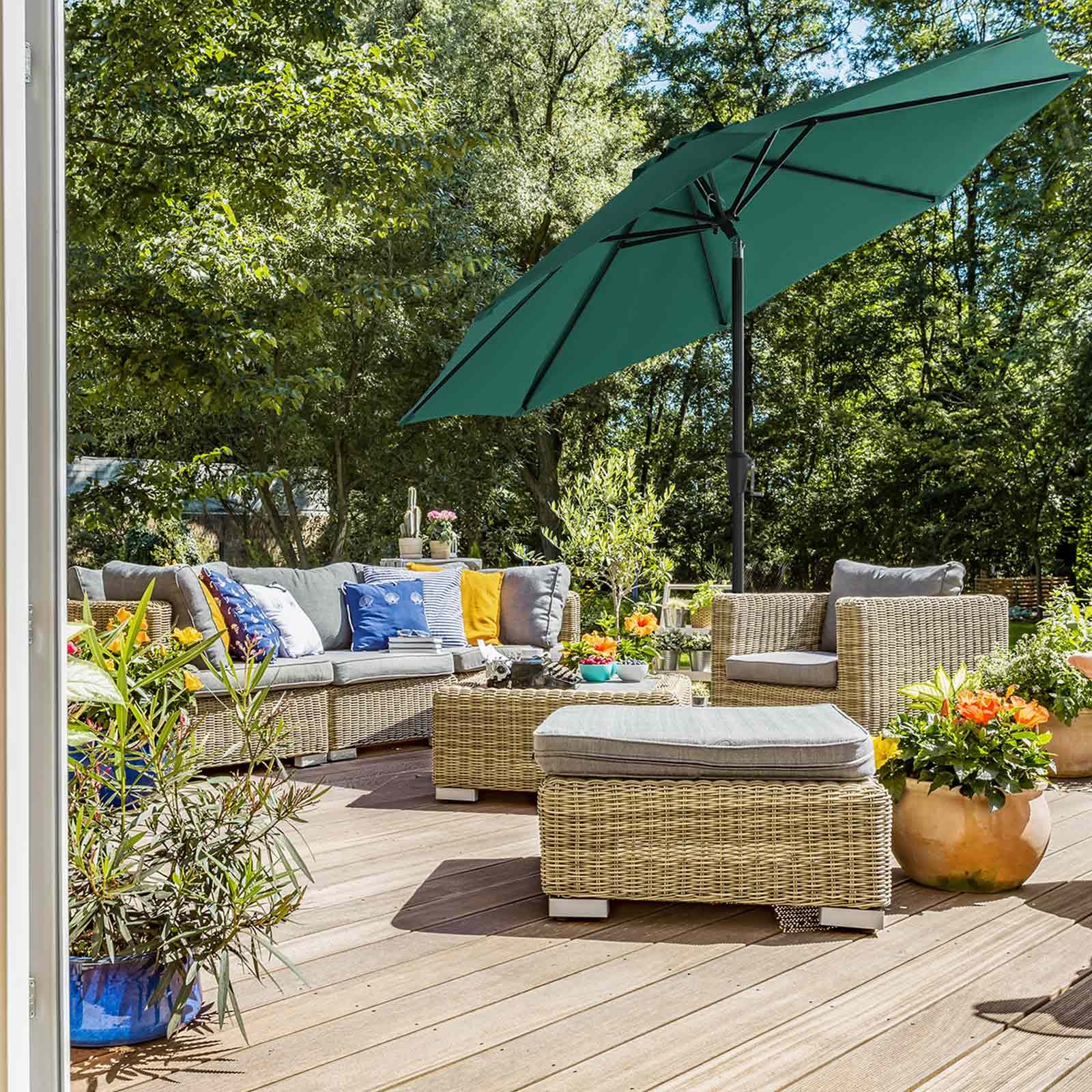 290 cm trädgårdsparasoll, UPF 50+, solskydd, 30°, grön 3 290 cm trädgårdsparasoll, UPF 50+, solskydd, 30°, grön - Bild 3