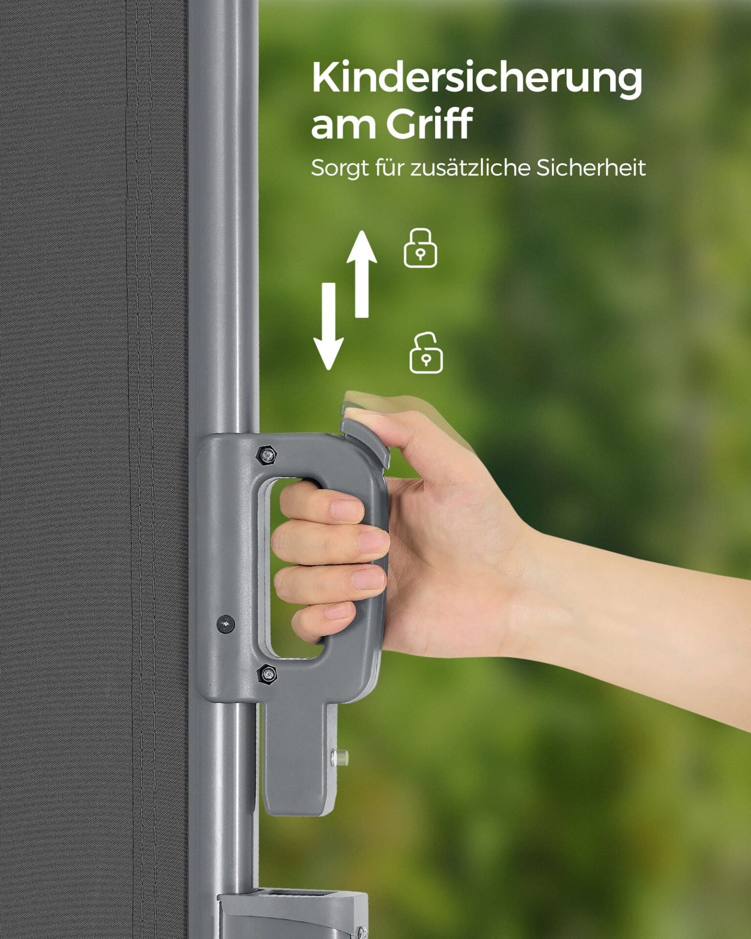 SONGMICS 200 x 400 cm (H x L), Side Awning for Balcony and Terrace, Privacy Protection, Sun Shade, Side Blind, Beige GSA204E01 6 SONGMICS 200 x 400 cm (H x L), Side Awning for Balcony and Terrace, Privacy Protection, Sun Shade, Side Blind, Beige GSA204E01 - Bild 6