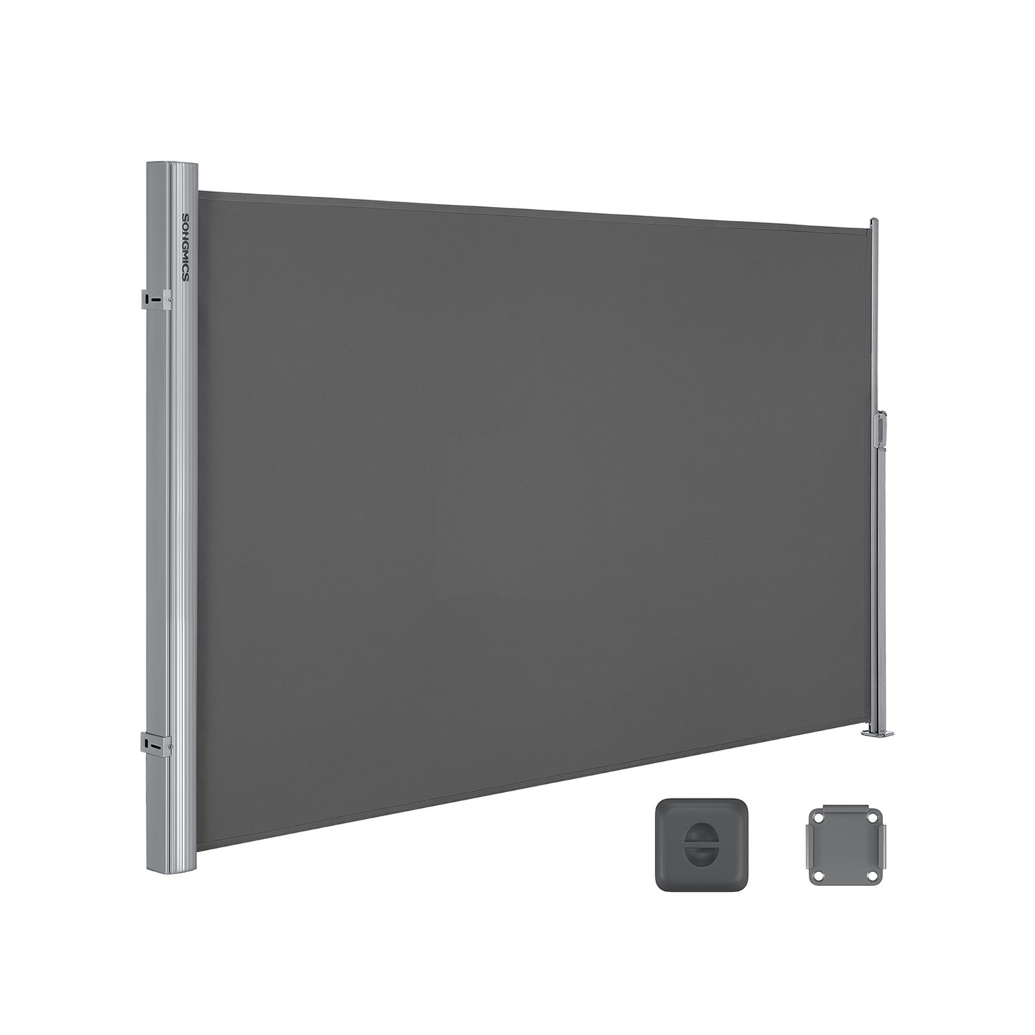 SONGMICS 2 x 3.5 m (H x L), Side Awning for Balcony, Patio, Terrace, and Garden, with Floor Mounting, Privacy Protection, Sun Shade, Side Blind, Smoky Grey GSA205G 1 SONGMICS 2 x 3.5 m (H x L), Side Awning for Balcony, Patio, Terrace, and Garden, with Floor Mounting, Privacy Protection, Sun Shade, Side Blind, Smoky Grey GSA205G