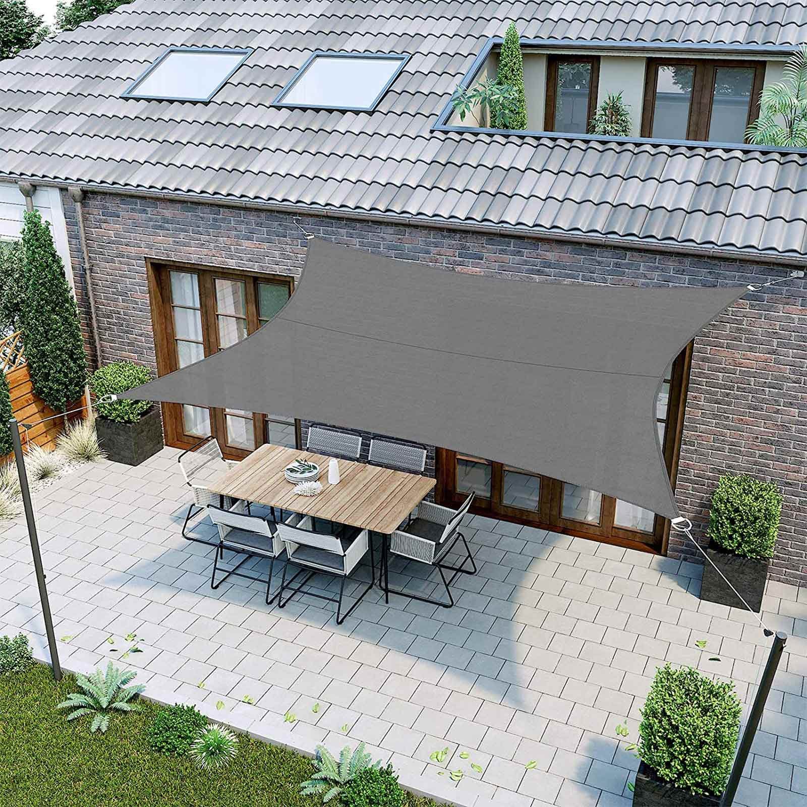SONGMICS 3 x 4 m Sun Shade Sail, Sun Protection for Garden Balcony and Terrace, PES Polyester, 93% UV Block, Water Repellent, Smoky Grey GSH34GYV1 2 SONGMICS 3 x 4 m Sun Shade Sail, Sun Protection for Garden Balcony and Terrace, PES Polyester, 93% UV Block, Water Repellent, Smoky Grey GSH34GYV1 - Bild 2