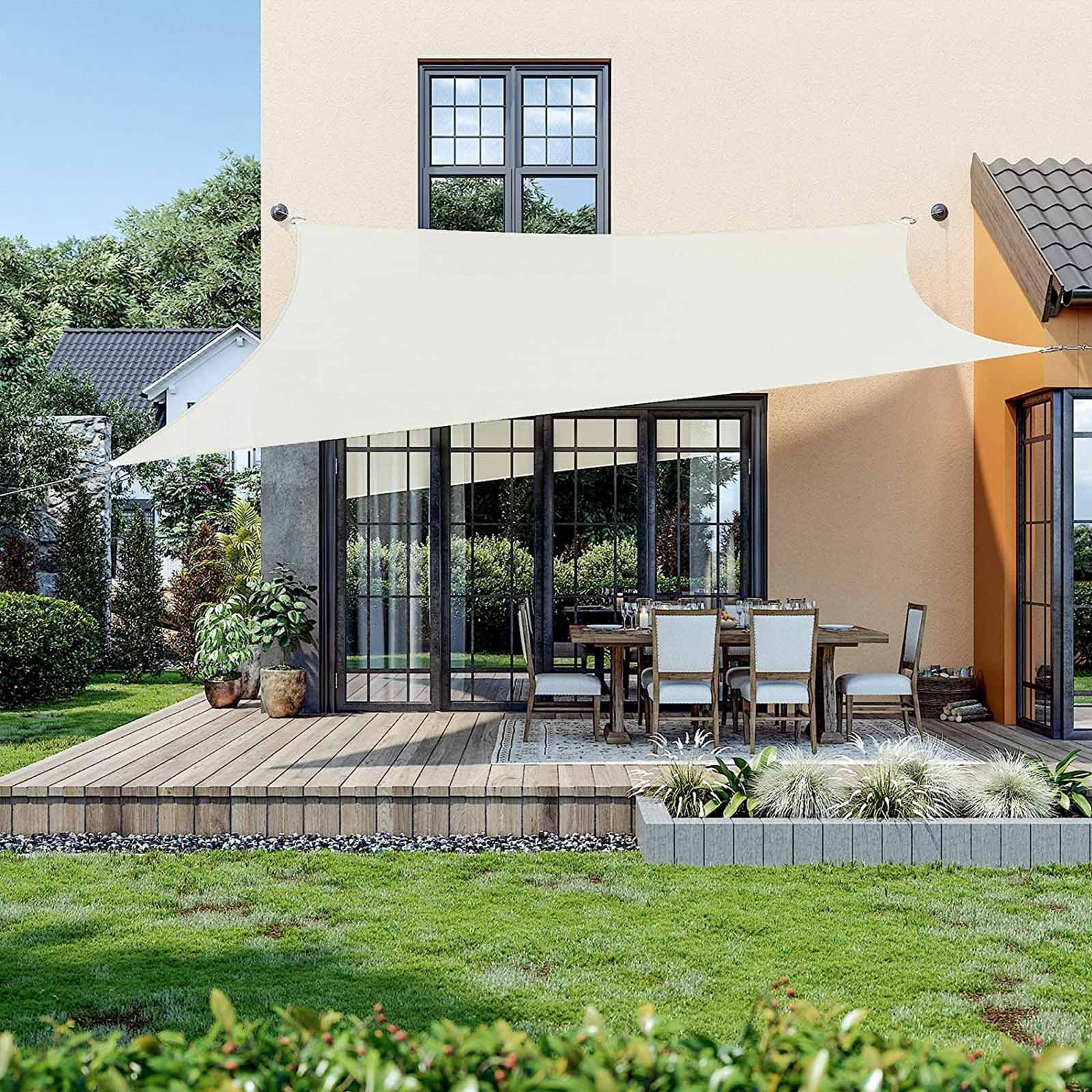 SONGMICS 2 x 3 m HDPE Sun Shade Sail Awning Sun Protection UV Protection Breathable Garden Balcony Patio Breathable Water Permeable Beige White GSS23IVV1 3 SONGMICS 2 x 3 m HDPE Sun Shade Sail Awning Sun Protection UV Protection Breathable Garden Balcony Patio Breathable Water Permeable Beige White GSS23IVV1 - Bild 3