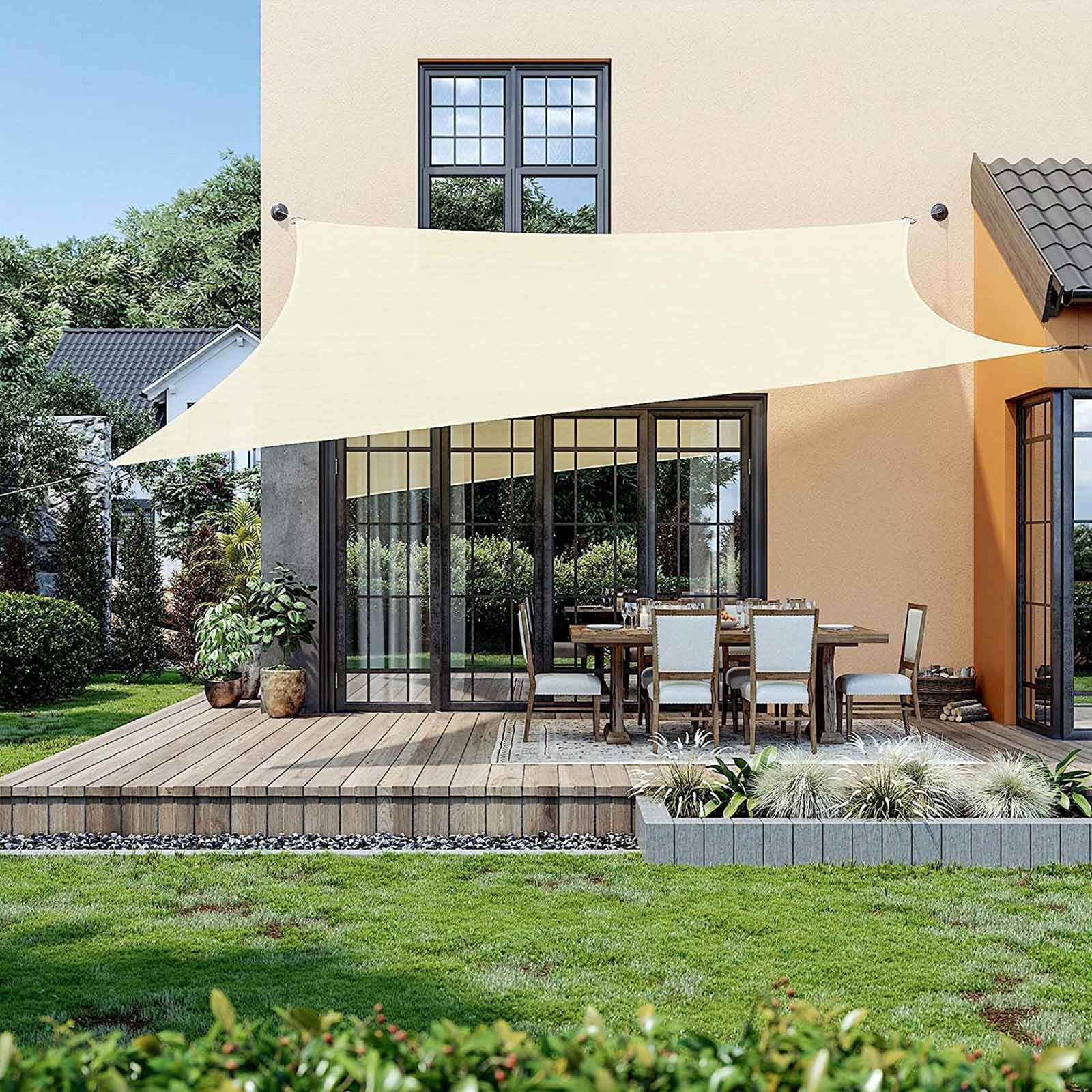 3 x 5 m HDPE solskydd, markis solskydd UV-skydd andningsbart, gult 3 3 x 5 m HDPE solskydd, markis solskydd UV-skydd andningsbart, gult - Bild 3