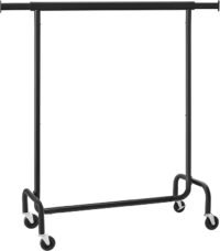 SONGMICS Clothes Rack with Wheels, Heavy-Duty Garment Rack with Extendable Rod, 286.6 lb Load Capacity, 17.7 x (43.3-59.1) x 64.1 Inches, Matte Black UHSR011B01