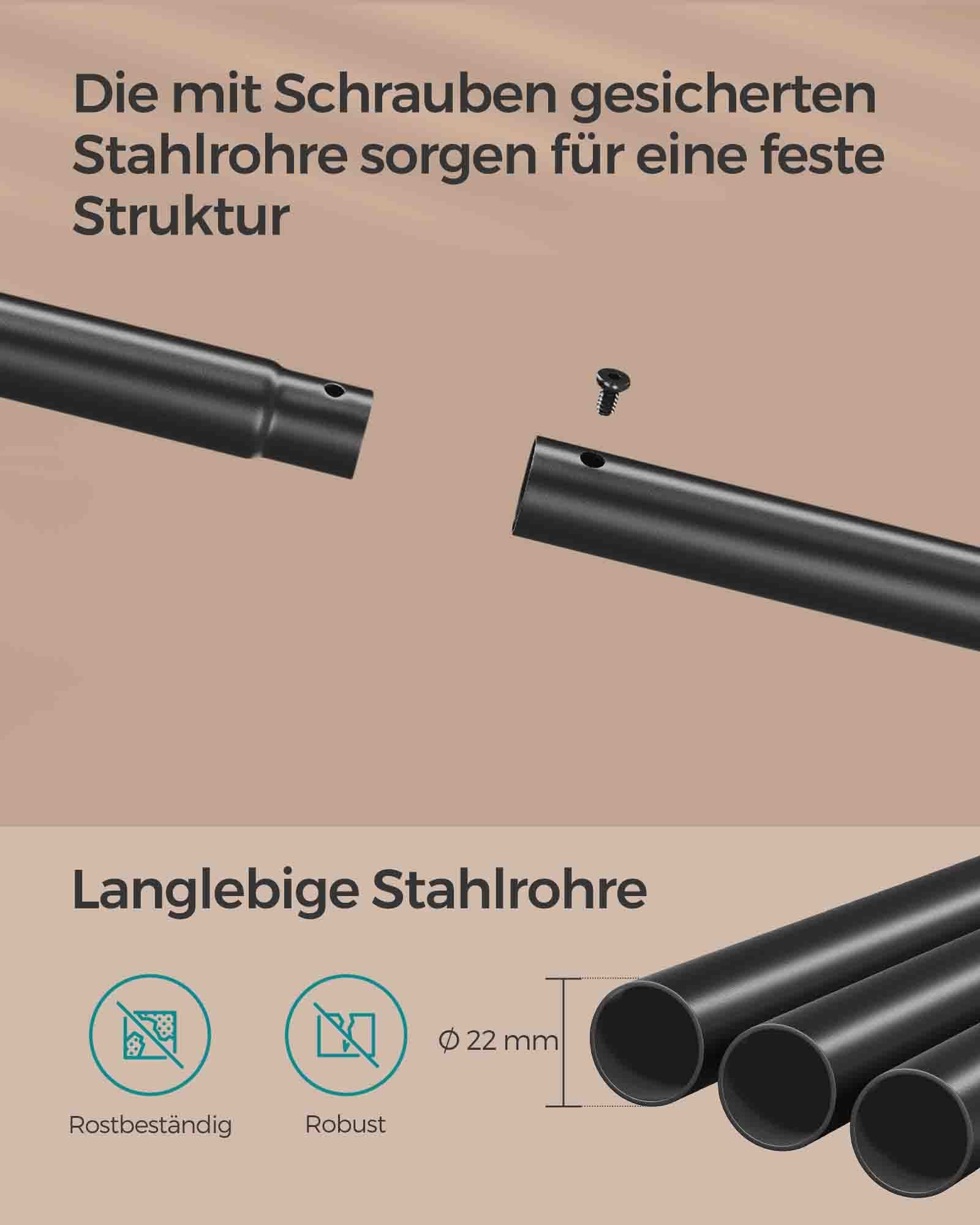 SONGMICS Clothes Rack on Wheels Clothes Rail with Shelf Coat Rail 98.5 cm Wide Total Load 50 kg Steel Coat Rack for Bedroom Vintage Brown Ink Black HSR151B01 7 SONGMICS Clothes Rack on Wheels Clothes Rail with Shelf Coat Rail 98.5 cm Wide Total Load 50 kg Steel Coat Rack for Bedroom Vintage Brown Ink Black HSR151B01 - Bild 7