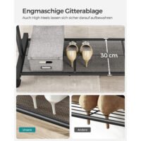 Klädställning på hjul, metallklädställning med enkel skena, med förvaringshylla, svart 5 Klädställning på hjul, metallklädställning med enkel skena, med förvaringshylla, svart - Bild 5