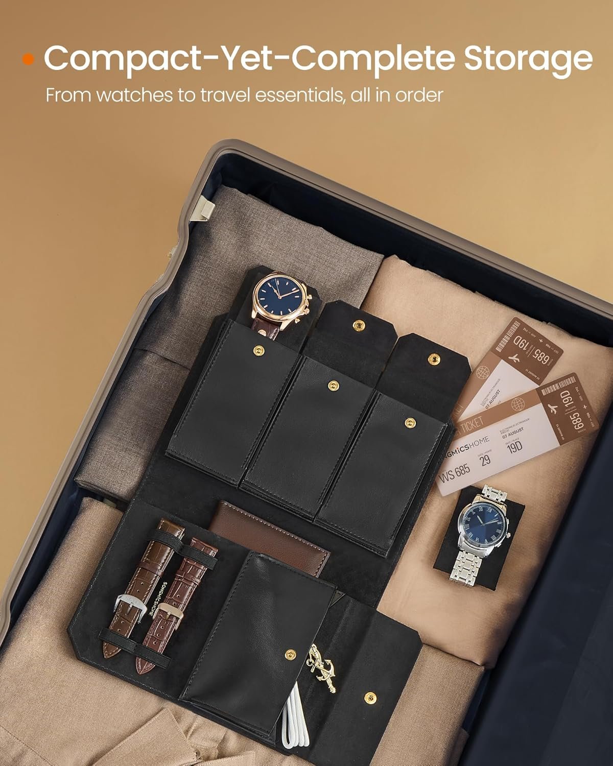 Klockdisplay med 9 fack, klockdisplay med glasfönster, bläcksvart 4 Klockdisplay med 9 fack, klockdisplay med glasfönster, bläcksvart - Bild 4