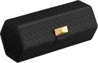 3 klockfodral, resefodral för klocka, PU-läder, 22 x 14,5 x 4,5 cm, bläcksvart