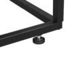 Detalj av justerbar fot på VASAGLE konsolbord i svart stål.
