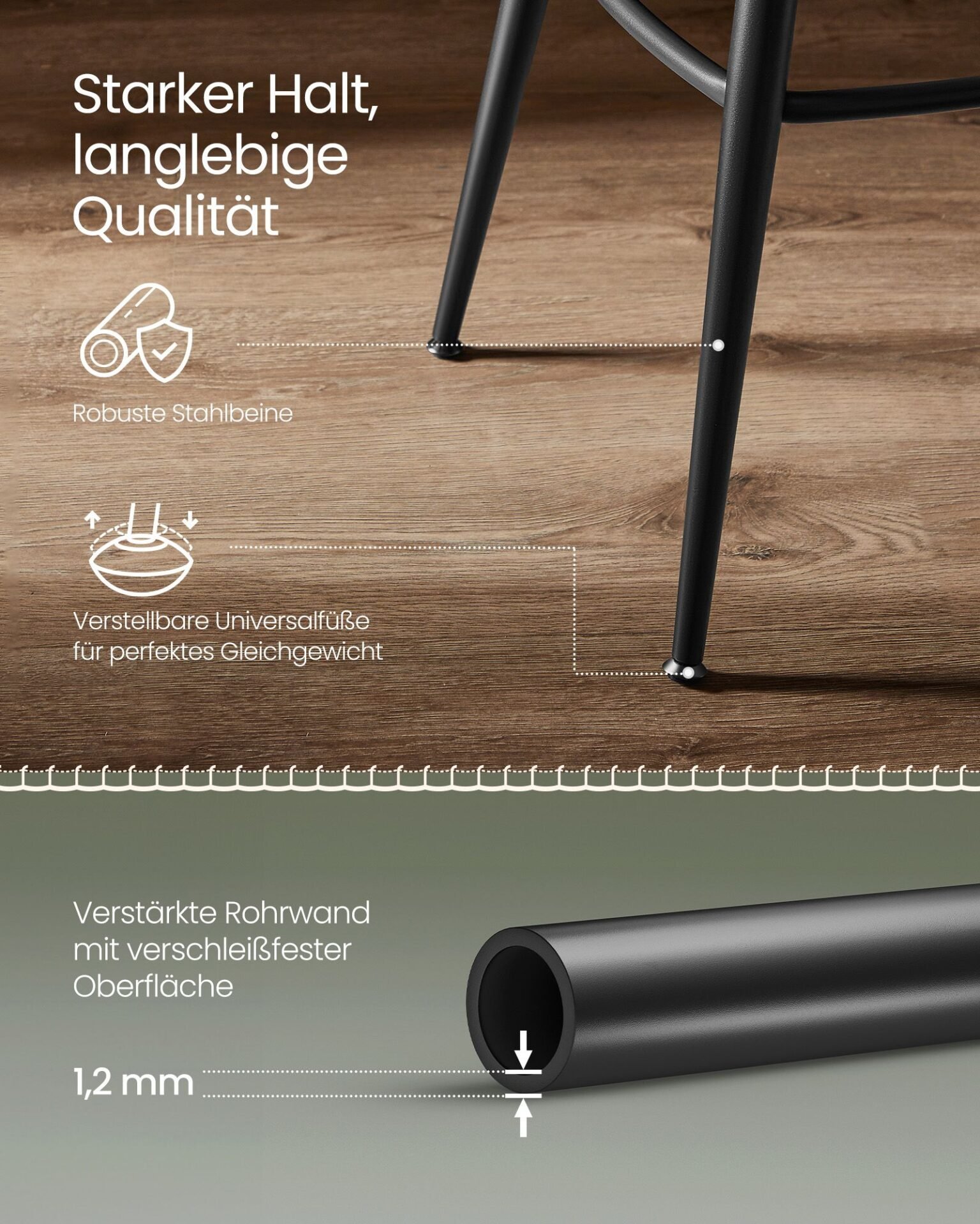 VASAGLE EKHO Collection - Bar Stools Set of 2 Swivel Bar Stools with Backrest Faux Leather with Stitching Mid-Century Modern Style 65cm High Kitchen Home Bar Forest Green LBC089C01 6 VASAGLE EKHO Collection - Bar Stools Set of 2 Swivel Bar Stools with Backrest Faux Leather with Stitching Mid-Century Modern Style 65cm High Kitchen Home Bar Forest Green LBC089C01 - Bild 6