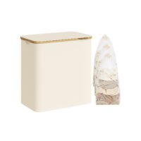 Tvättkorg med lock, 3-delad, (150 l), 23,6 x 15,2 x 27,8 tum, krämvit