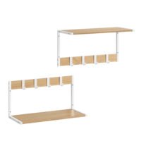 2-delade flytande hyllor, väggmonterade hängande hyllor, displayhylla, ekvit