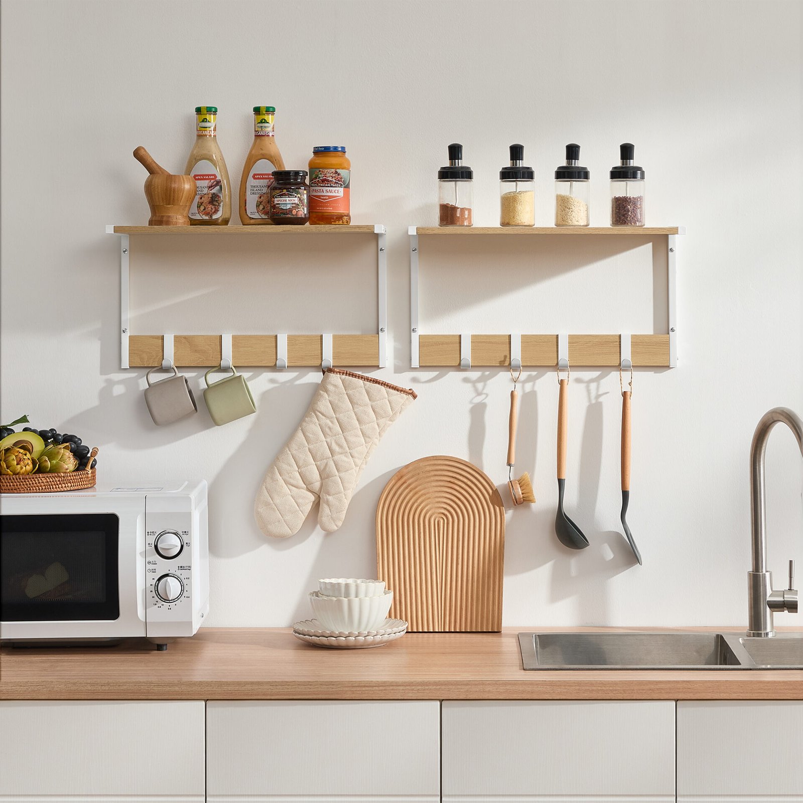 2-delade flytande hyllor, väggmonterade hängande hyllor, displayhylla, ekvit 3 2-delade flytande hyllor, väggmonterade hängande hyllor, displayhylla, ekvit - Bild 3