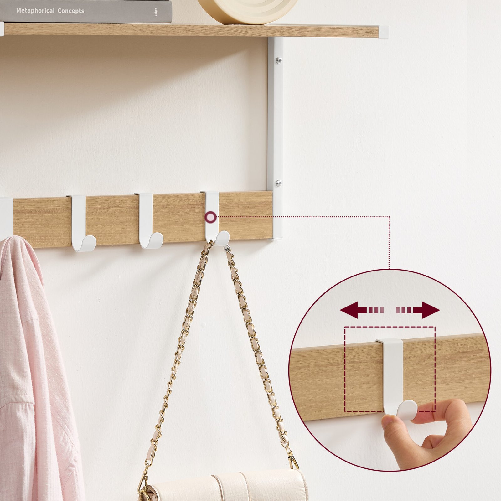 2-delade flytande hyllor, väggmonterade hängande hyllor, displayhylla, ekvit 4 2-delade flytande hyllor, väggmonterade hängande hyllor, displayhylla, ekvit - Bild 4