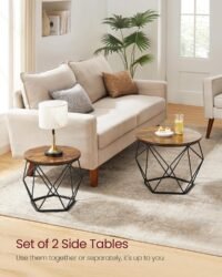 Runda soffbord, modern stil, avtagbar bordsskiva, stålram, brun och bläcksvart 4 Runda soffbord, modern stil, avtagbar bordsskiva, stålram, brun och bläcksvart - Bild 4