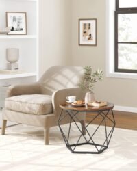 Runda soffbord, modern stil, avtagbar bordsskiva, stålram, brun och bläcksvart 5 Runda soffbord, modern stil, avtagbar bordsskiva, stålram, brun och bläcksvart - Bild 5