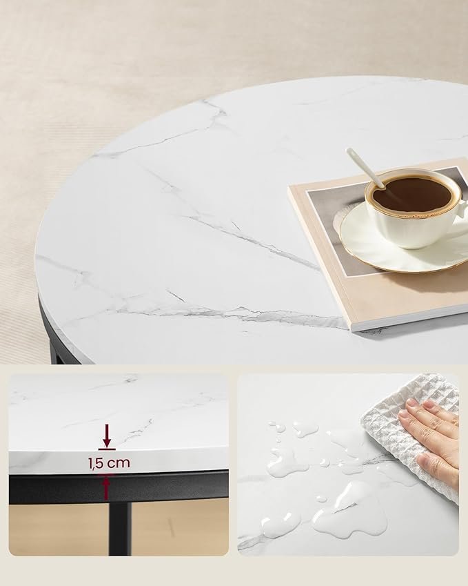 ASAGLE LCT072W13 Coffee Table with Glass Top and Large Storage Space for Living Room Sofa Easy Assembly Modern Style Marble White and Ink Black 4 ASAGLE LCT072W13 Coffee Table with Glass Top and Large Storage Space for Living Room Sofa Easy Assembly Modern Style Marble White and Ink Black - Bild 4