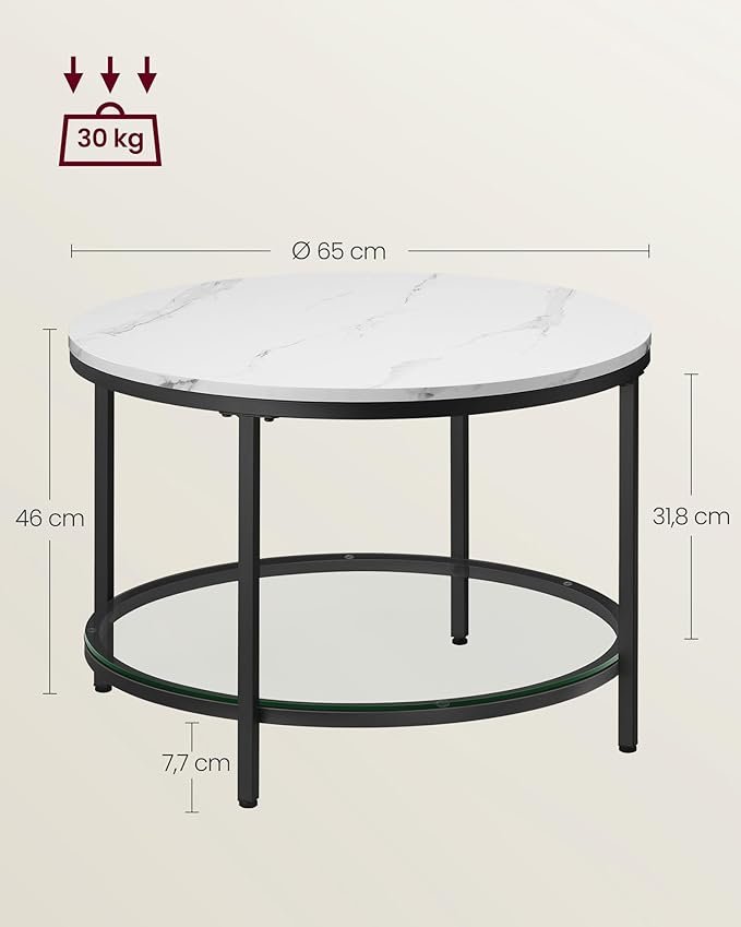 ASAGLE LCT072W13 Coffee Table with Glass Top and Large Storage Space for Living Room Sofa Easy Assembly Modern Style Marble White and Ink Black 5 ASAGLE LCT072W13 Coffee Table with Glass Top and Large Storage Space for Living Room Sofa Easy Assembly Modern Style Marble White and Ink Black - Bild 5