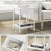 White Nachttisch mit Schublade und Ablage im Schlafzimmer.