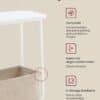 Nattduksbord med glas- och marmorelement, modern design.