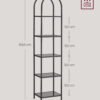 Vasagle 5-tiers hylla med arker och stålram, 183,5 cm hög, svart.
