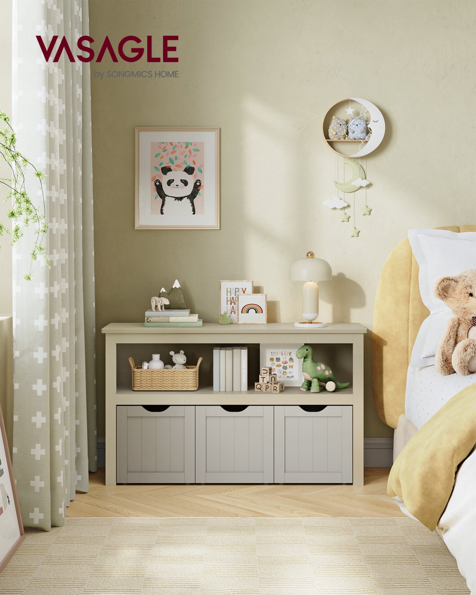 Leksaksförvaring för barn, förvaringsenhet för barn, förvaringsskåp med hjul, gelérosa 3 Leksaksförvaring för barn, förvaringsenhet för barn, förvaringsskåp med hjul, gelérosa - Bild 3