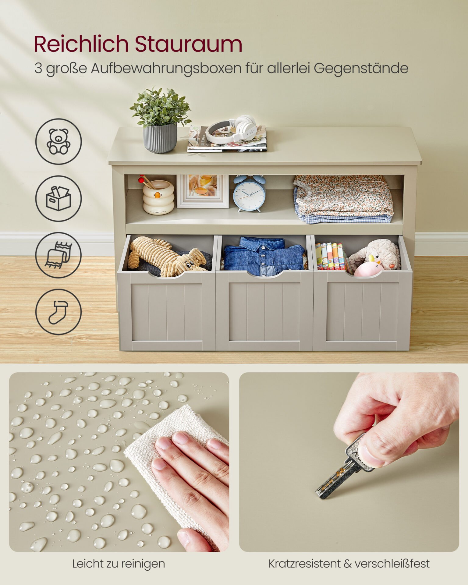 Leksaksförvaring för barn, förvaringsenhet för barn, förvaringsskåp med hjul, gelérosa 7 Leksaksförvaring för barn, förvaringsenhet för barn, förvaringsskåp med hjul, gelérosa - Bild 7