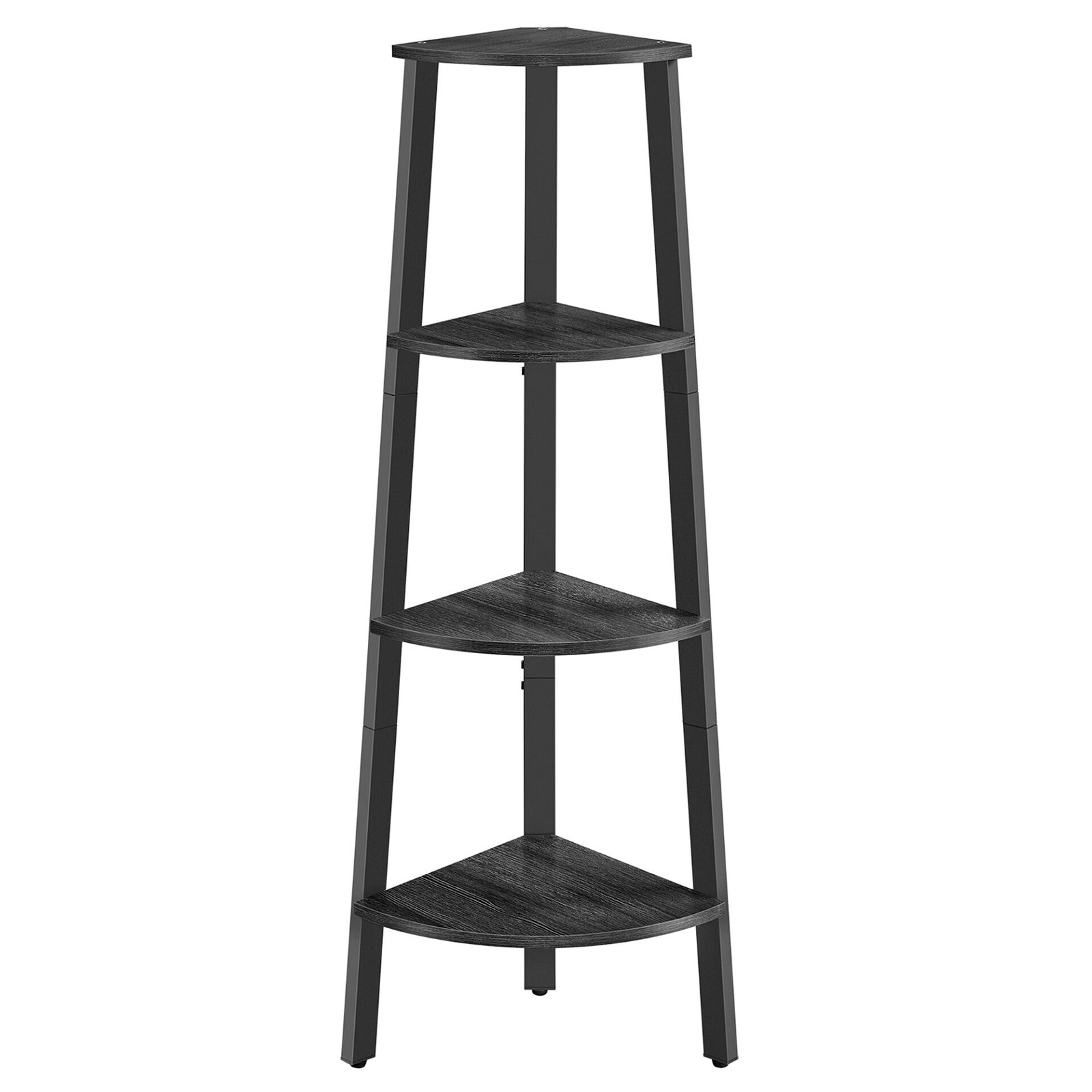 VASAGLE Corner Shelf Unit, 4-Tier Corner Shelf, Ladder Shelf for Living Room, Bookshelf or Plant Stand, Industrial Accent Furniture, Charcoal Gray and Matte Black LLS034B22 1 VASAGLE Corner Shelf Unit, 4-Tier Corner Shelf, Ladder Shelf for Living Room, Bookshelf or Plant Stand, Industrial Accent Furniture, Charcoal Gray and Matte Black LLS034B22