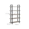 Stilren industriell bokhylla i grå och svart med 5 hyllor.