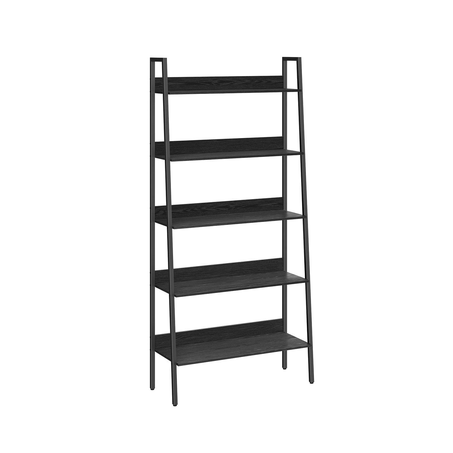 VASAGLE Bookshelf, Ladder Shelf 4-Tier, Freestanding Storage Shelves, for Home Office Living Room Bedroom Kitchen, Steel Frame, Simple Assembly, Industrial, Rustic Brown and Black ULLS108B01 1 VASAGLE Bookshelf, Ladder Shelf 4-Tier, Freestanding Storage Shelves, for Home Office Living Room Bedroom Kitchen, Steel Frame, Simple Assembly, Industrial, Rustic Brown and Black ULLS108B01