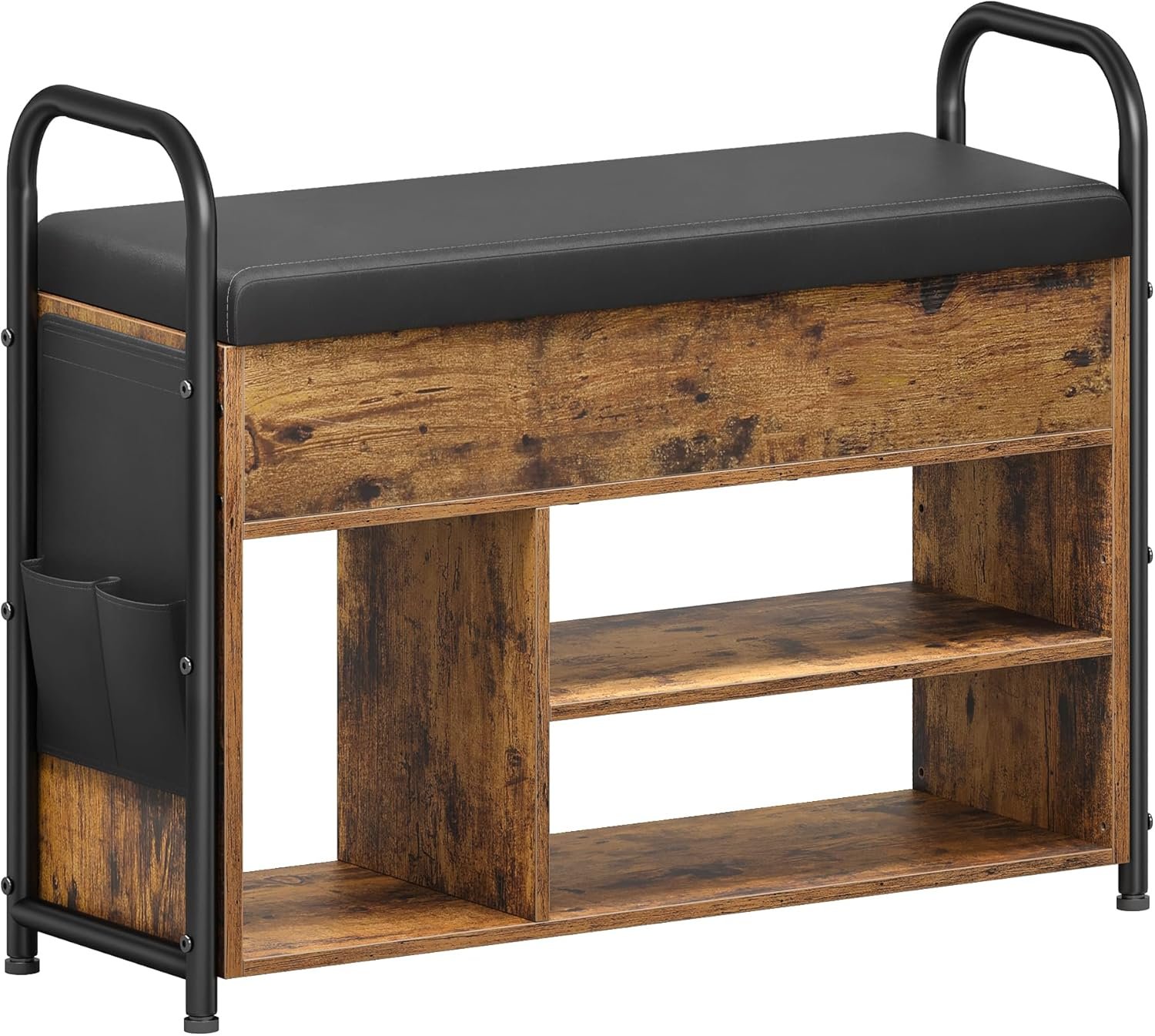 VASAGLE Shoe Bench, Entrance Cabinet, Shoe Storage, Padded Seat and 9 Compartments, Shoe Rack, Load Capacity 136 kg, Natural Beige LHS009K01 1 VASAGLE Shoe Bench, Entrance Cabinet, Shoe Storage, Padded Seat and 9 Compartments, Shoe Rack, Load Capacity 136 kg, Natural Beige LHS009K01