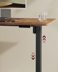 VASAGLE Elektriskt Höjdjusterbart Skrivbord 70 x 160 cm med Låda i Naturlig Ek och Molnvitt - Bild 4