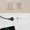 Eluttag med USB och strömkabel för kontorsmöbler.