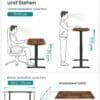 Justerbar höjd mellan sittande och stående, 71-117 cm, för ergonomisk arbetsställning.
