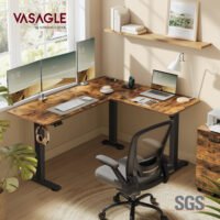 Höjdjusterbart elektriskt skrivbordsstativ, skrivbordsstativ, utan bordsskiva, bläcksvart