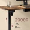 Elektriskt skrivbordsstativ med kontrollpanel och justerbar höjd.