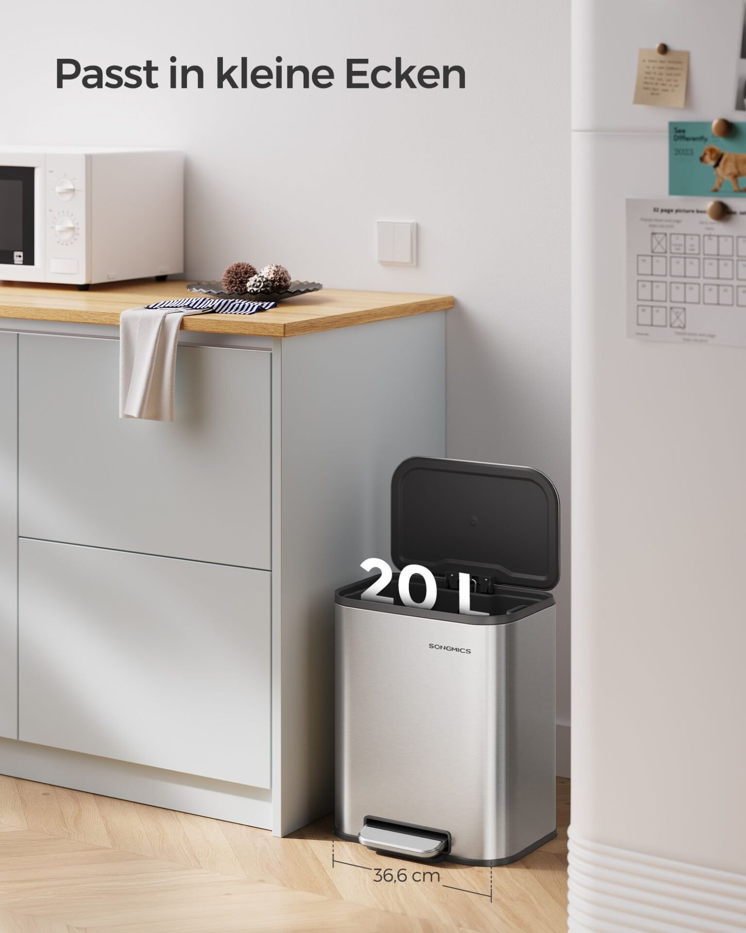 SONGMICS LTB620E50 50 Litre Automatic Motion Sensor Kitchen Trash Can with Multi-Color Indicator Light Odor Elimination with Ozone Lid with Hold Open Function 3 SONGMICS LTB620E50 50 Litre Automatic Motion Sensor Kitchen Trash Can with Multi-Color Indicator Light Odor Elimination with Ozone Lid with Hold Open Function - Bild 3