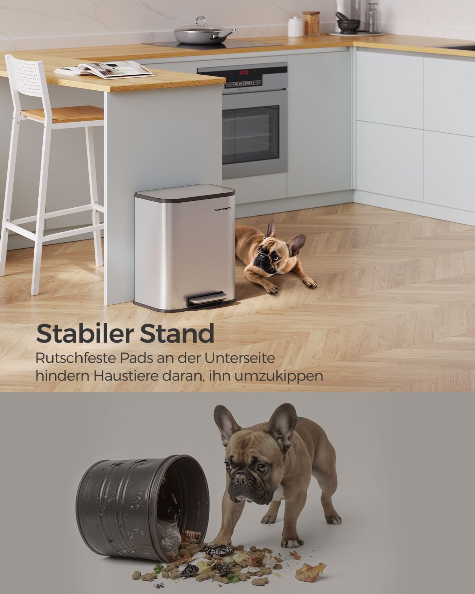 SONGMICS LTB620E50 50 Litre Automatic Motion Sensor Kitchen Trash Can with Multi-Color Indicator Light Odor Elimination with Ozone Lid with Hold Open Function 5 SONGMICS LTB620E50 50 Litre Automatic Motion Sensor Kitchen Trash Can with Multi-Color Indicator Light Odor Elimination with Ozone Lid with Hold Open Function - Bild 5