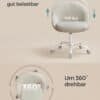 Ergonomisk kontorsstol med 360° rotation och justerbar höjd.