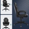 Svart racing sport kontorsstol med tiltfunktion och hjul för datorarbete.