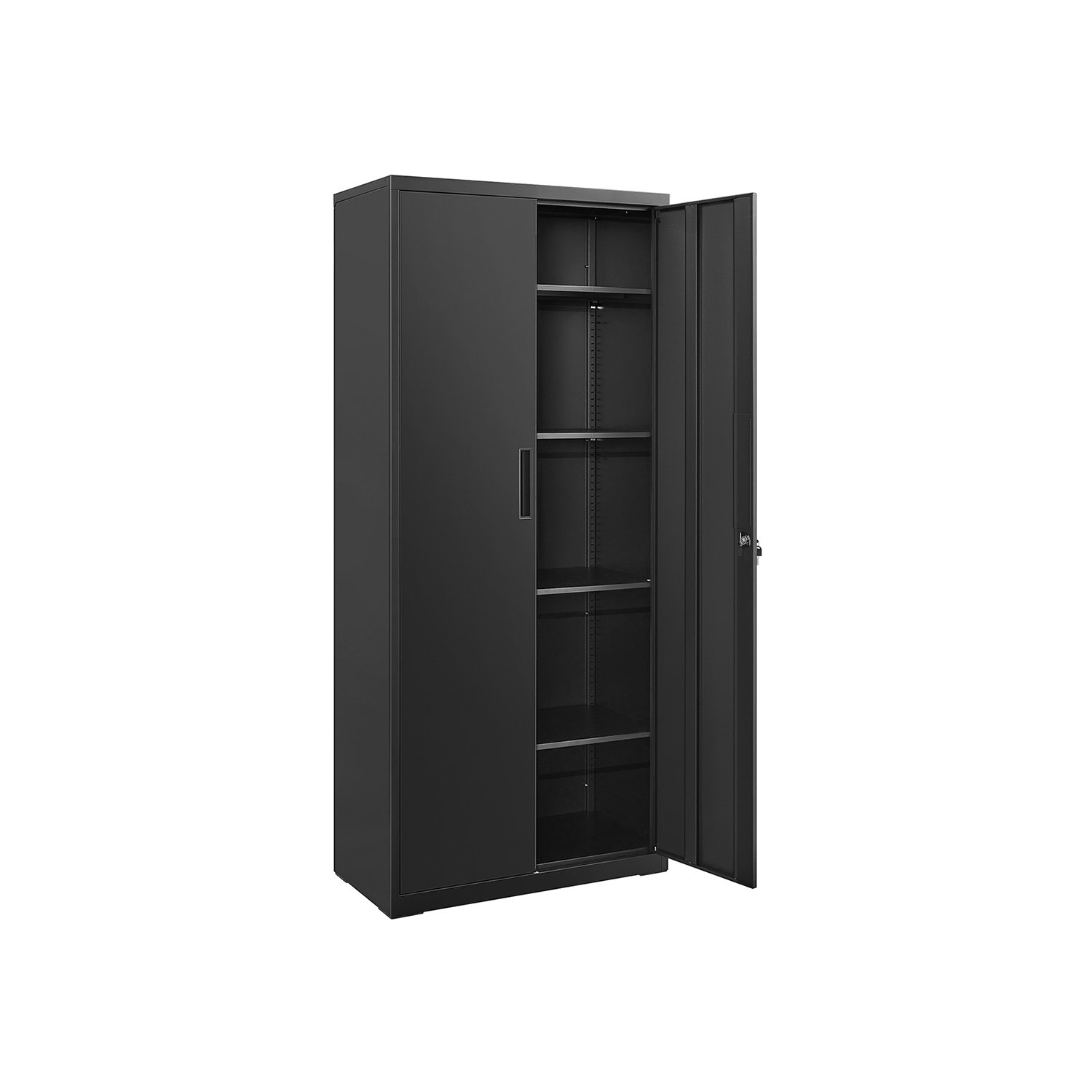 SONGMICS OMC015B01 Steel Office Storage Cabinet with 4 Shelves Double Doors Lock Tool Cabinet Adjustable Shelves for Garage Office Black 1 SONGMICS OMC015B01 Steel Office Storage Cabinet with 4 Shelves Double Doors Lock Tool Cabinet Adjustable Shelves for Garage Office Black