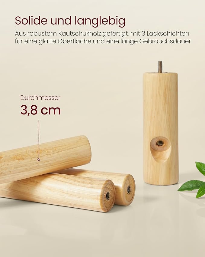 VASAGLE Coat Rack Solid Wood Coat Rack Tree Shape 8 Hooks 3 Adjustable Heights for Clothes Hat Bag Living Room Bedroom Office Cappuccino Beige RCR004K01 3 VASAGLE Coat Rack Solid Wood Coat Rack Tree Shape 8 Hooks 3 Adjustable Heights for Clothes Hat Bag Living Room Bedroom Office Cappuccino Beige RCR004K01 - Bild 3