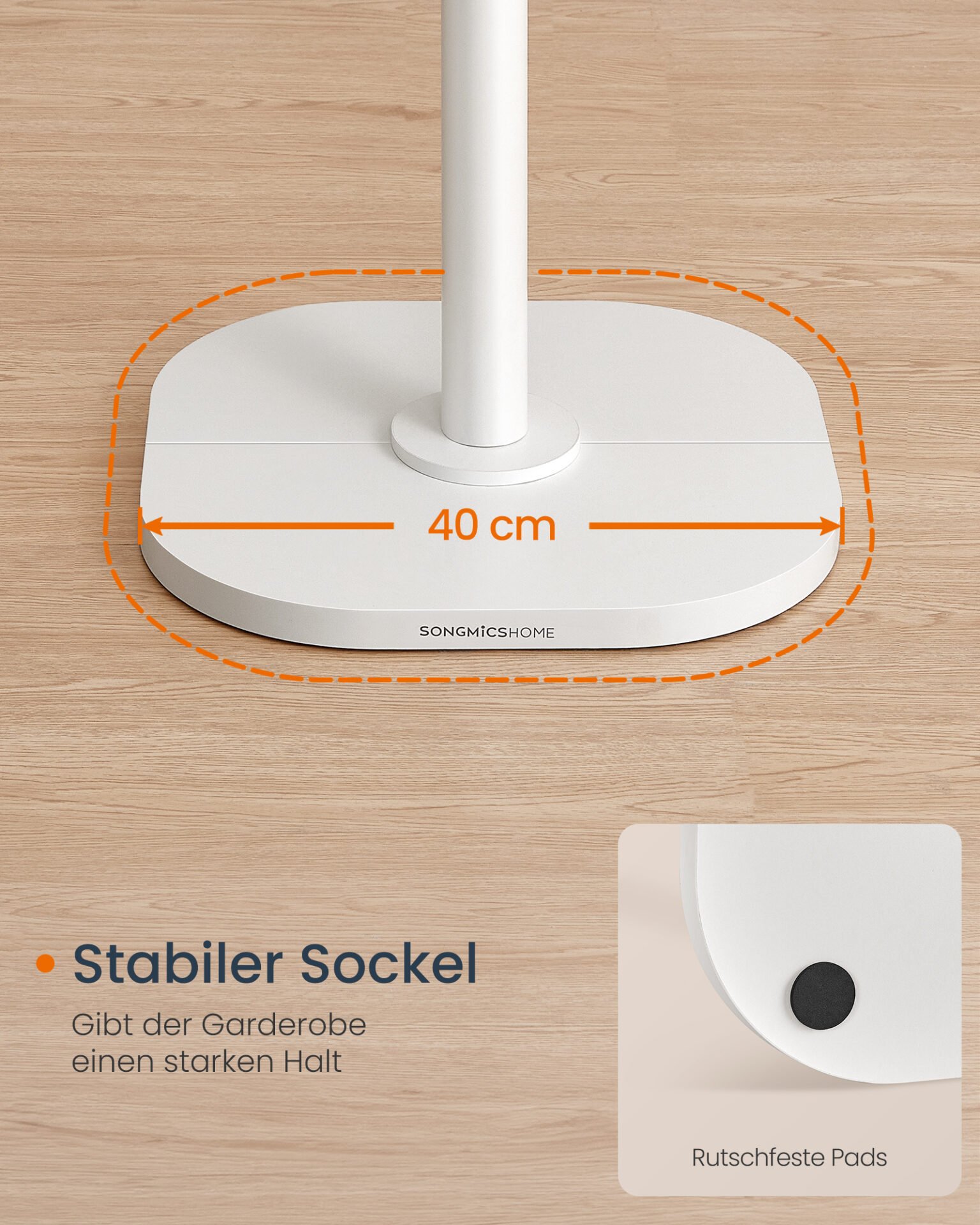 SONGMICS HOME Cactus-Shaped Coat Rack, Coat Rack Stand, Standing Coat Rack, 8 Sturdy Hooks with Curved Ends, 175.3 cm Tall, for Clothes, Hats, Bags, Cloud White RCR039W01 6 SONGMICS HOME Cactus-Shaped Coat Rack, Coat Rack Stand, Standing Coat Rack, 8 Sturdy Hooks with Curved Ends, 175.3 cm Tall, for Clothes, Hats, Bags, Cloud White RCR039W01 - Bild 6